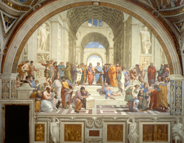Rafael, Szkoła Ateńska, malowidło ścienne, 1509–1511, Pałac Apostolski, Watykan