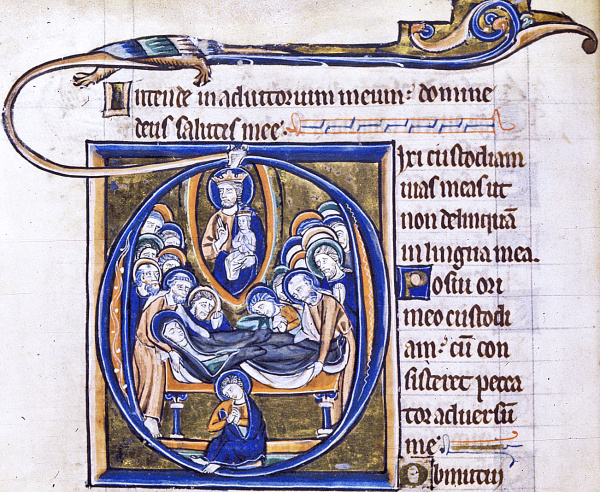 Autor nieznany, Zaśnięcie Maryi Dziewicy, 1225-1275, London BL Royal 2 B III fol
