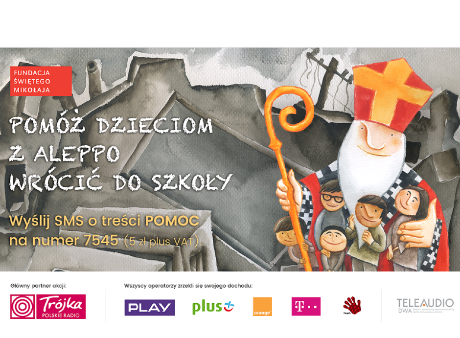 Pomóż dzieciom z Aleppo wrócić do szkoły – świąteczna akcja Fundacji Świętego Mikołaja