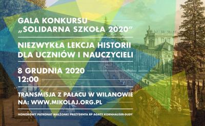 [ONLINE] Zapraszamy na Galę konkursu „Solidarna Szkoła 2020” i Niezwykłą Lekcję Historii Fundacji Świętego Mikołaja
