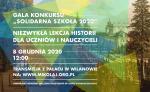 [ONLINE] Zapraszamy na Galę konkursu „Solidarna Szkoła 2020” i Niezwykłą Lekcję Historii Fundacji Świętego Mikołaja