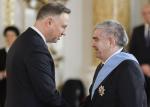 Prezydent RP Andrzej Duda podczas wręczenia Orderu Orła Białego Antoniemu Liberze