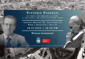 [NA ŻYWO – JP2 LECTURE] Prawda, którą jesteśmy winni człowiekowi, jest w istocie prawdą o samym człowieku. Wykład Vittorio Possentiego na Angelicum