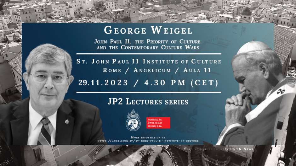 [29.11] JP2 Lecture: Jan Paweł II, prymat kultury a współczesne wojny kulturowe. Wykład George'a Weigela na Angelicum