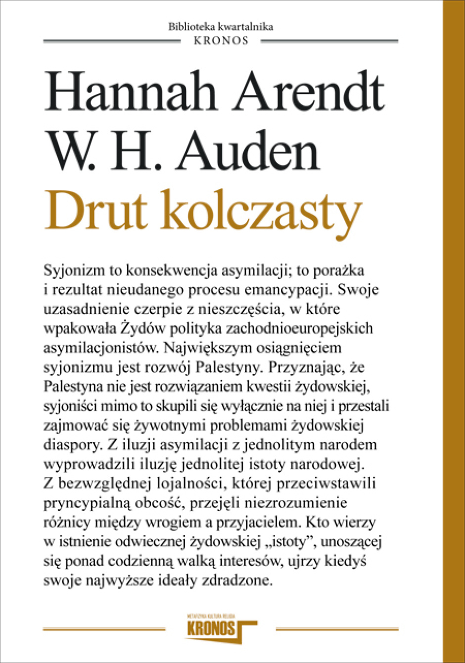 Drut kolczasty - Hanna Arendt, W. H. Auden