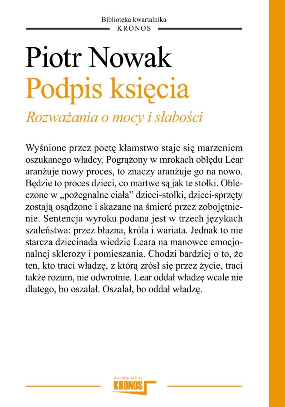 Podpis księcia - Piotr Nowak