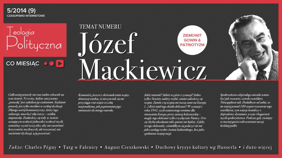 Nowy numer Teologii Politycznej Co Miesiąc: Józef Mackiewicz