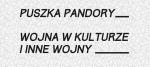 27 września: Sympozjum. Puszka Pandory - Wojna w kulturze i inne wojny