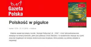 Polskość w pigułce - "GPC" o nowym roczniku Teologii Politycznej pt. "1050"